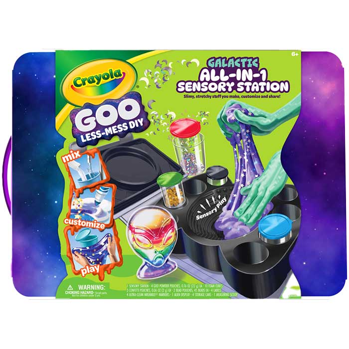 Goo All-in-1 Sensory Station, Galactic front view.