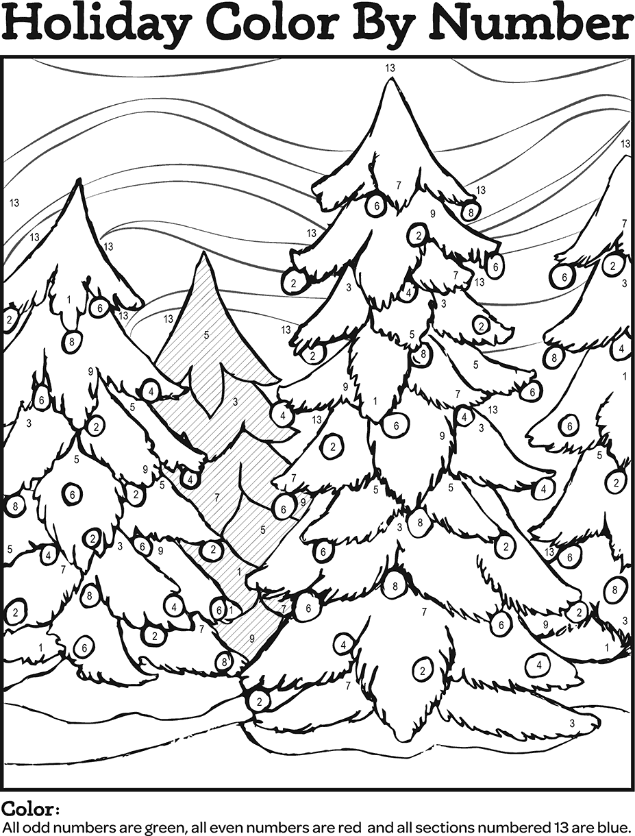 Winter Scene Color by Number