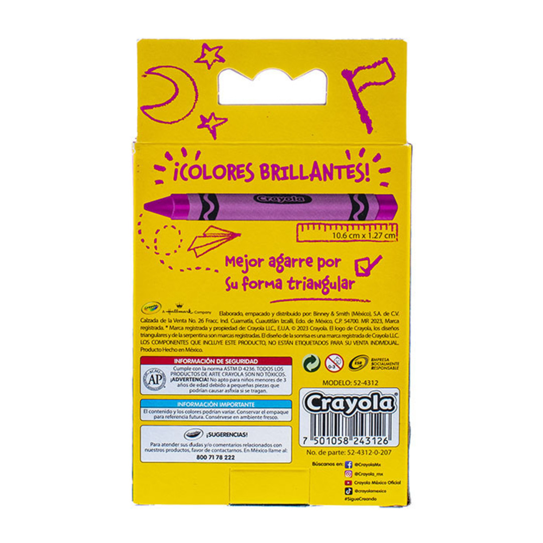 12 Crayones Triangulares vista trasera