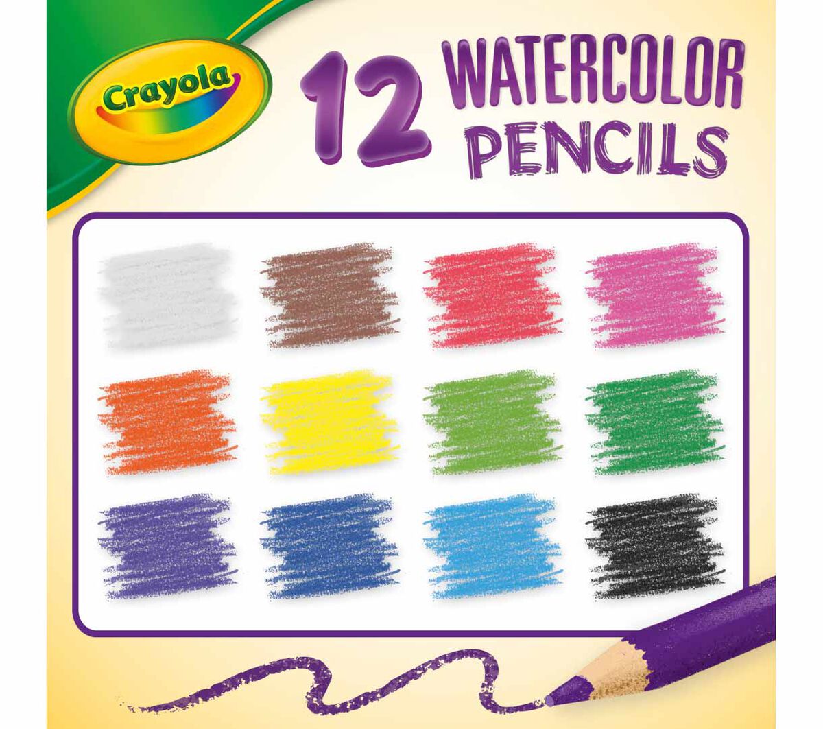 Watercolor Pencils Classpack 240 count with 12 colors. Color strokes of each included color.