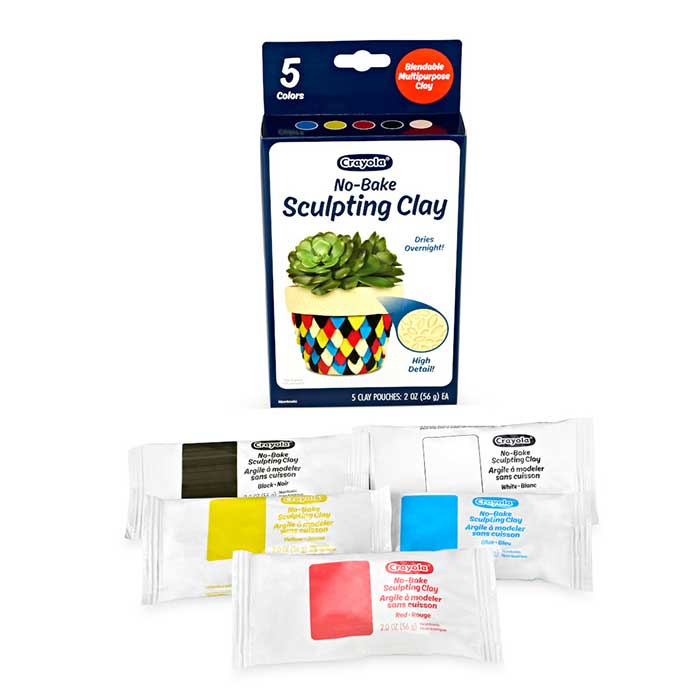 No Bake Sculpting Clay packaging and contents.