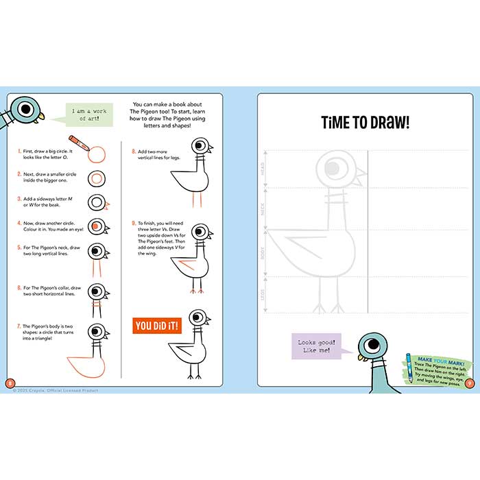 Crayola and Mo Willems Workshop Present: Make Your Mark! Sample page.