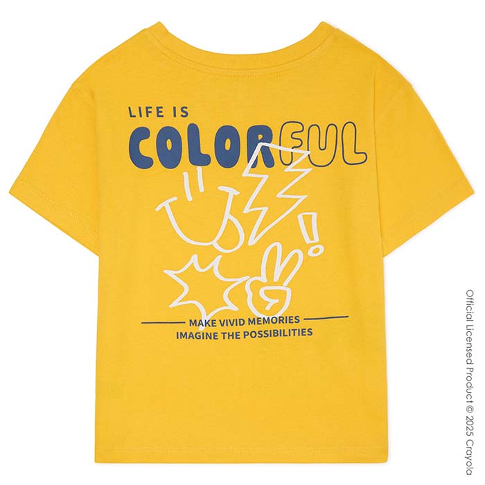 Color Lab Toddler & Kids Short Sleeve Graphic T-Shirt banana mania front view.