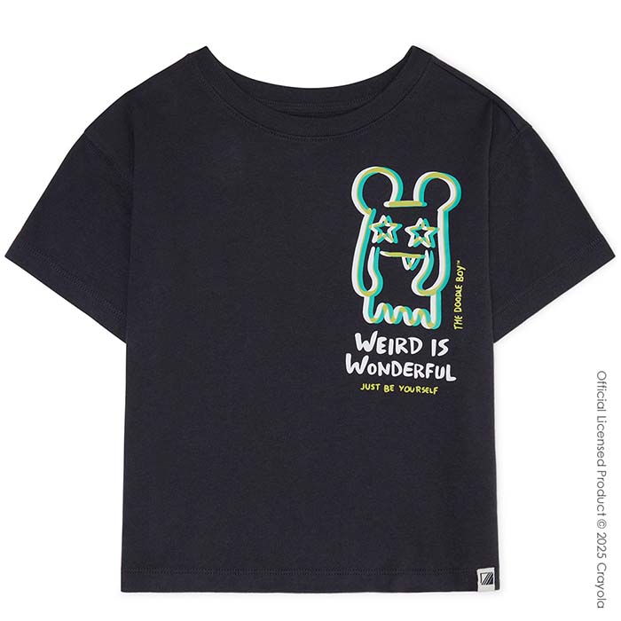 Color Lab Toddler & Kids Short Sleeve Graphic T-Shirt black front view.