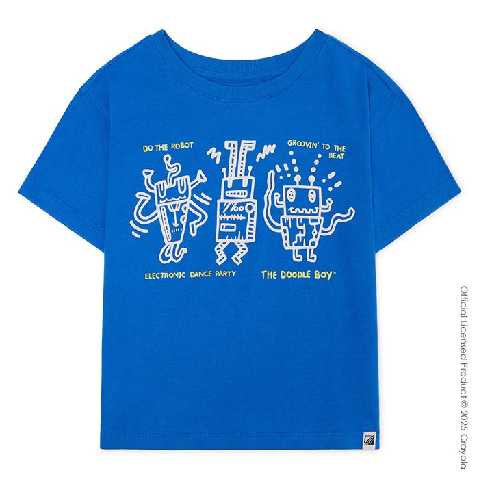 Color Lab Toddler & Kids Short Sleeve Graphic T-Shirt blue bell front view.