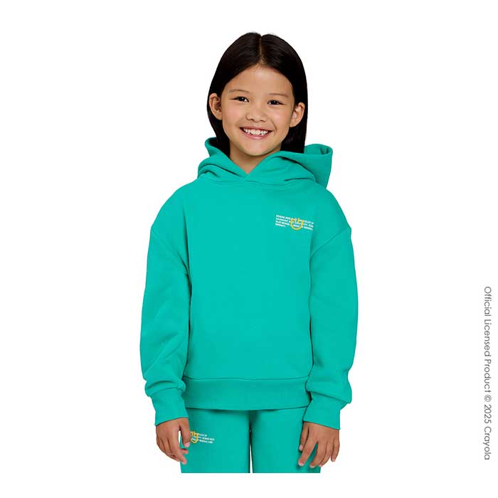 Color Lab Toddler and Kids Hoodie robin's egg blue front view.