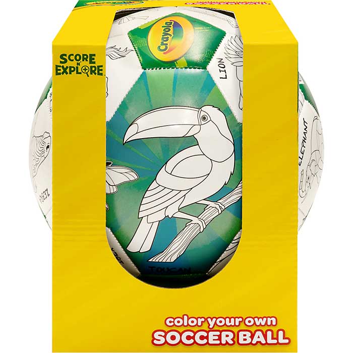 Crayola Score N' Explore Officially Licensed Size 5 Color Ball – Zoo Animals Explorer front view.