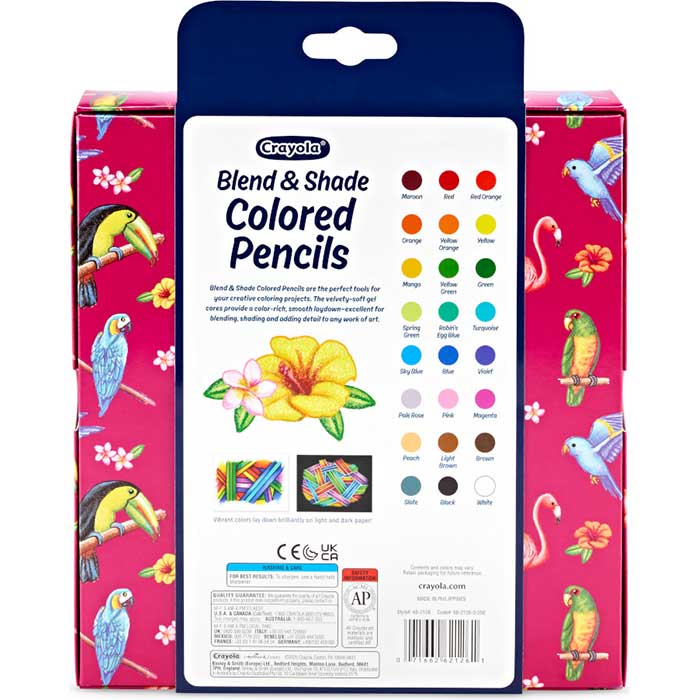 Blend and Shade Colored Pencils back view.