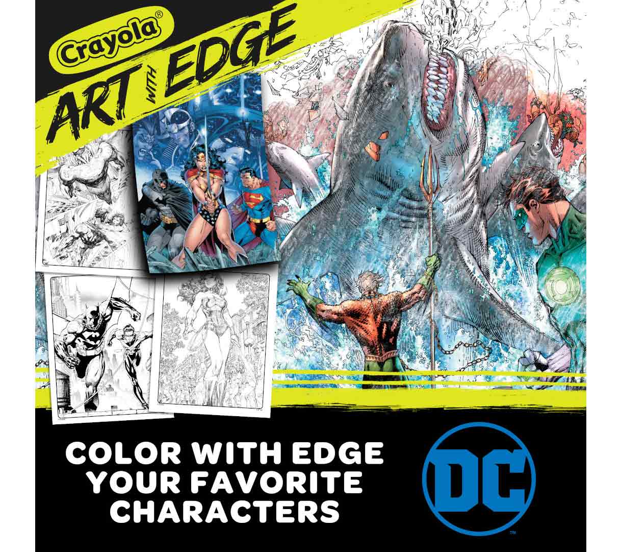 Art with Edge Justice League Coloring Book  28 pages. Color with Edge. Your favorite characters.