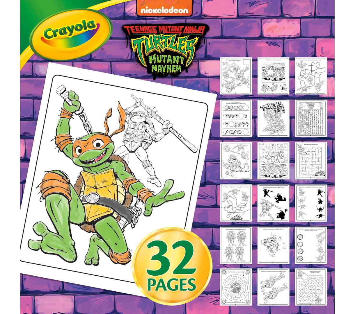 Teenage Mutant Ninja Turtles Color and Sticker Activity Set with Markers. 32 pages.