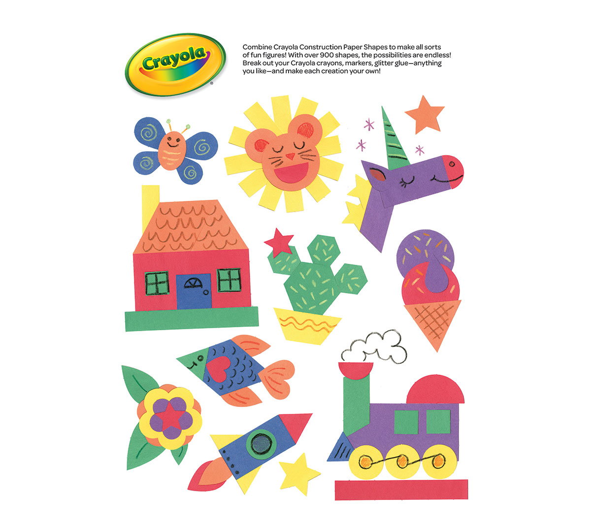 Construction Paper Shapes 48 count project idea sheet