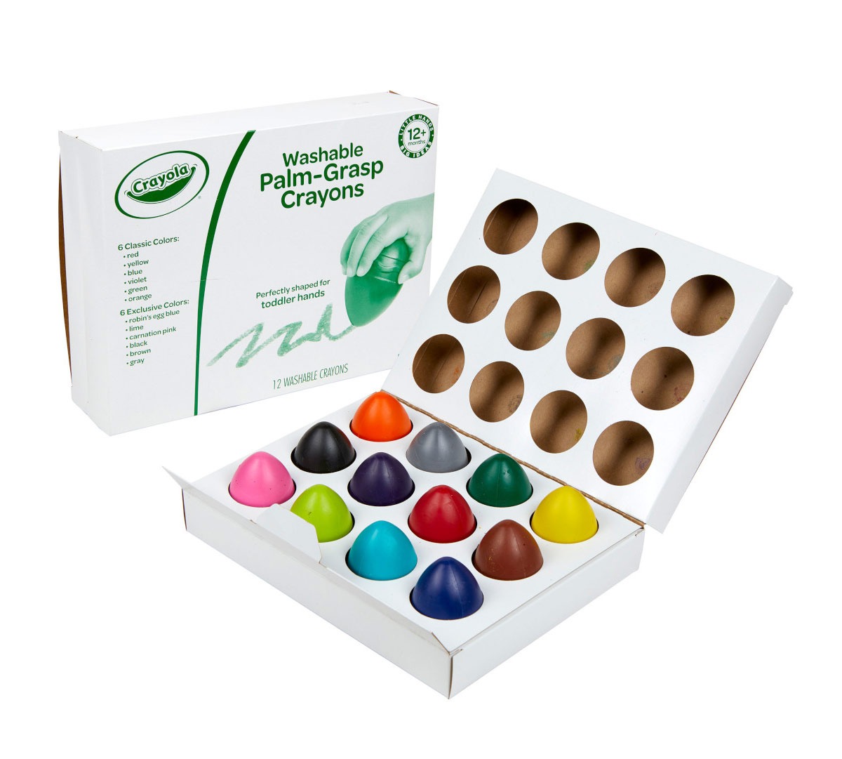 Palm Grasp Crayons 12 count in opened box
