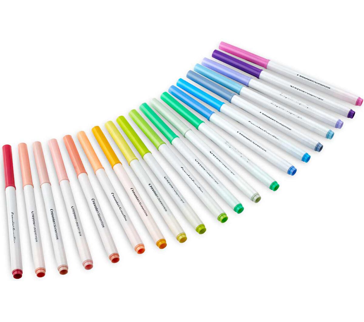 Washable super tips pastel markers, 20 count. contents.