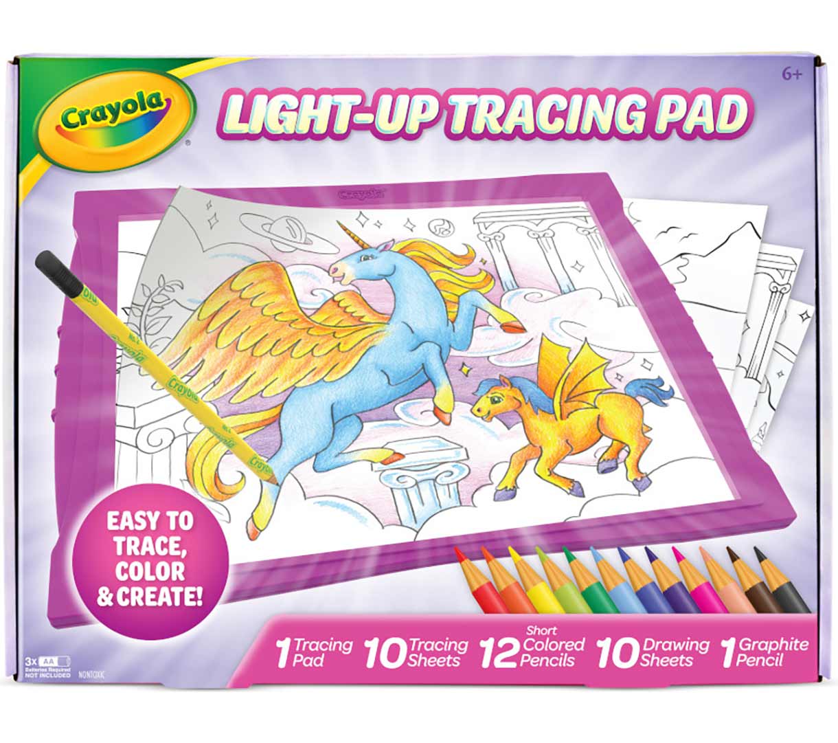 Light Up Tracing Pad  Pink Front View of Box
