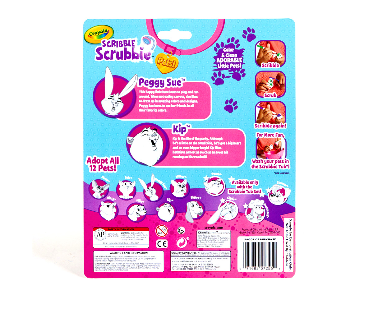 Scribble Scrubbies Rabbit and Hamster Back View