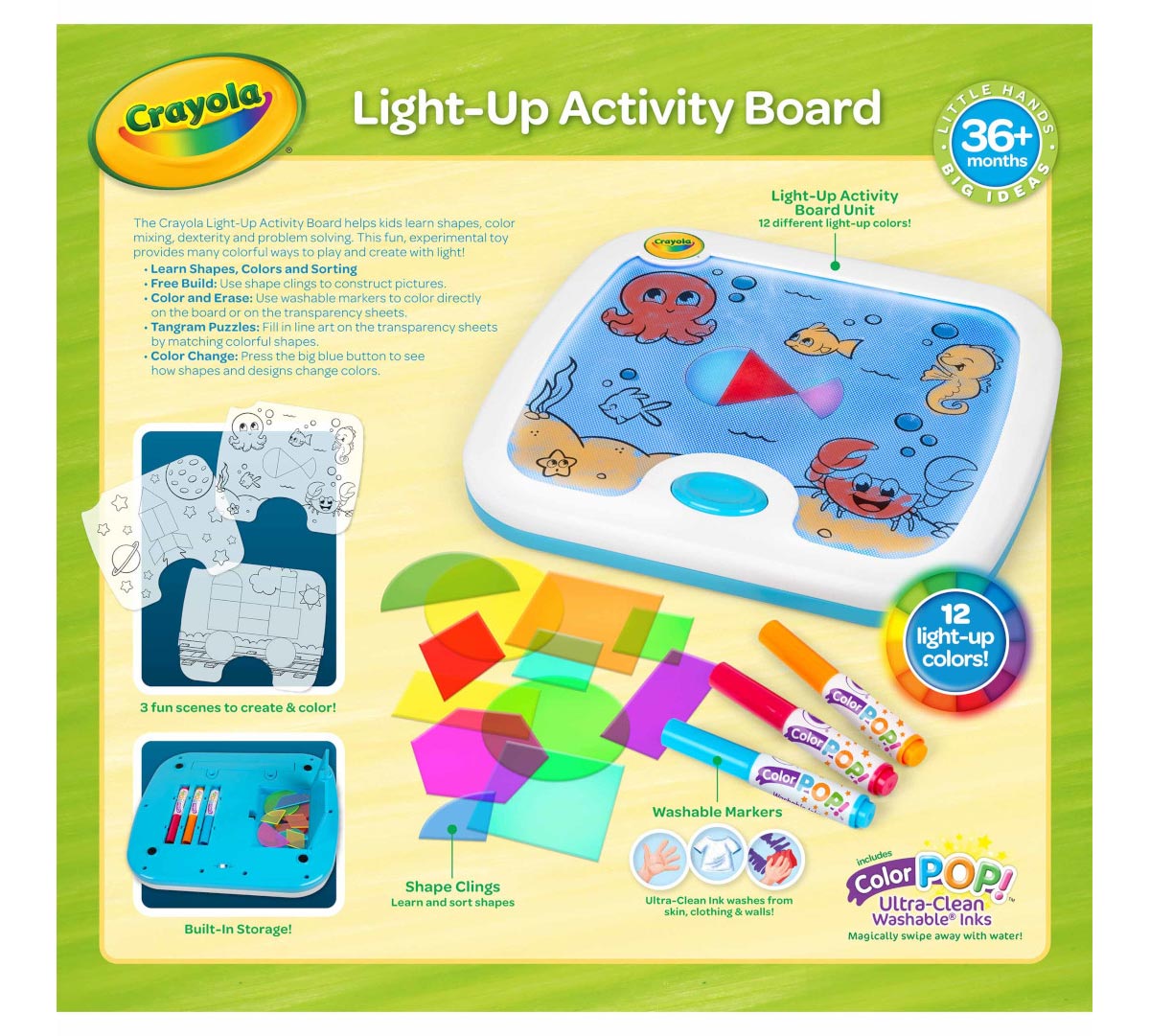 Light Up Activity Board back view